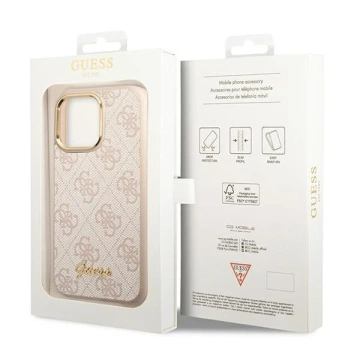 Etui Guess GUHCP14XHG4SHP do Apple iPhone 14 Pro Max 6,7" różowy/pink hard case 4G Vintage Gold Logo