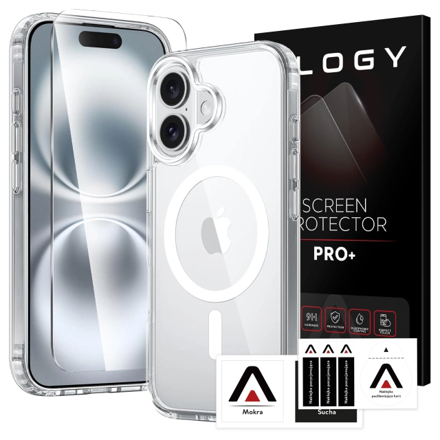 Hülle für Apple iPhone 16 Plus Alogy Anti-Shock Hybrid Case für MagSafe Transparent
