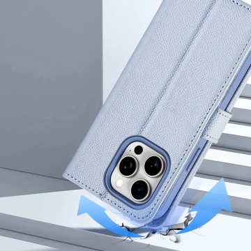 Etui skórzane Dux Ducis Lawa na iPhone 15 Pro Max - niebieskie