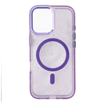 Etui Wozinsky Glitter MagSafe do Samsung Galaxy S24 FE Fiolet Brokat