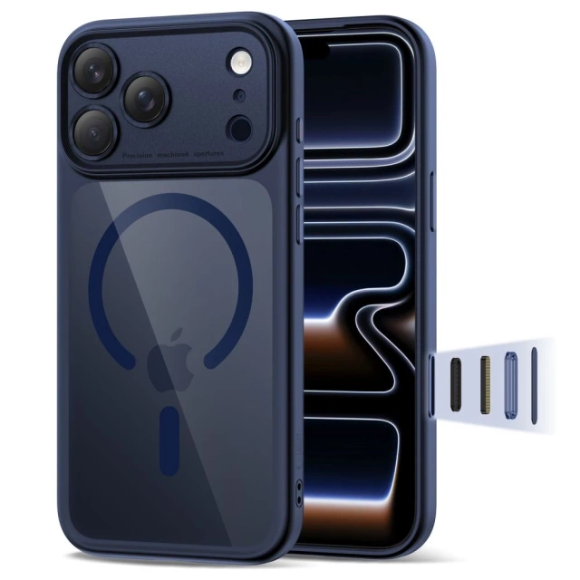 Etui Ochronne do iPhone 17 Pro Max Tech-Protect MagPeak MagSafe CC Deep Blue/Clear