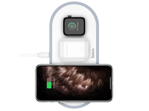 3in1 HOCO CW24 3IN1 Induktionsladegerät für iPhone / AirPods / Watch White