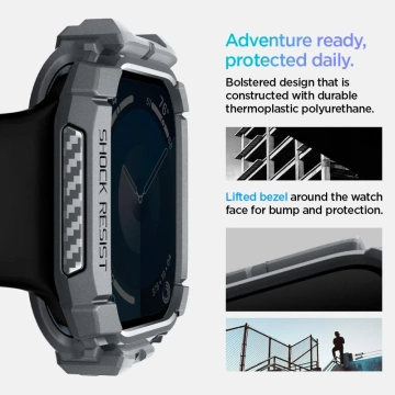 ETUI DO APPLE WATCH 10 (46MM) SZARE DARK GREY SPIGEN RUGGED ARMOR