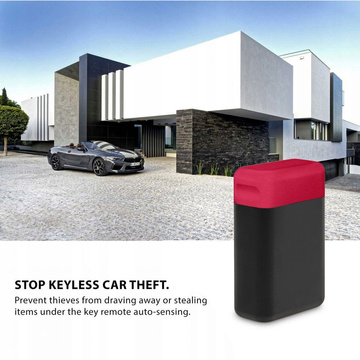Metalowe etui ochronne box na kluczyk z blokadą sygnału Black/Red