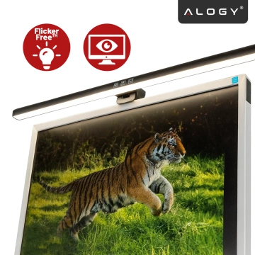 Lampka LED na monitor na szerokie biurko – regulowana barwa i jasność, dotykowe sterowanie, szeroki strumień światła, antyodblaskowa konstrukcja – Alogy ProView™