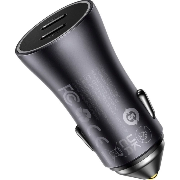 BASEUS ładowarka samochodowa 2 x Typ C PD QC4.0 3A 40W CGJP000013 czarna