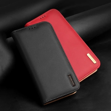 Dux Ducis Hivo Leather Flip Cover Echtes Leder Wallet für Karten und Dokumente iPhone 14 Plus Braun