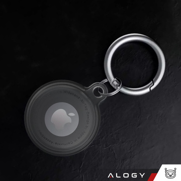 Locator-Hülle für Apple AirTag Schlüsselanhänger, wasserdichte Hülle Alogy 360, IPX8-Gehäuse mit Anhänger, mattschwarz