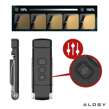 Lampka LED do czytania Alogy Clip Lamp Lampa z klipsem do książki ładowana Czarna