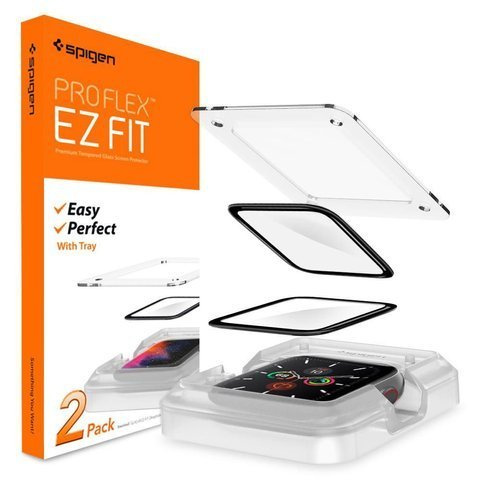 Spigen ProFlex Ex Fit x2 Hybridglas für Apple Watch 4/5/6 / SE 44mm Schwarz
