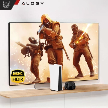 Kabel HDMI 2.1 Alogy 5m 4K 8K PREMIUM MIEDŹ ULTRA High Speed 60Hz 48GBps Czarny