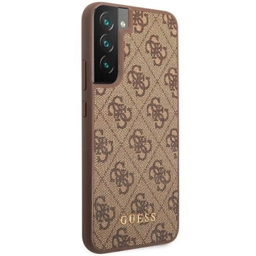 Etui Guess GUHCS23SG4GFBR do Samsung Galaxy S23 S911 brązowy/brown hard case 4G Metal Gold Logo