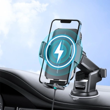 Joyroom Autohalterung mit kabellosem Ladegerät 15W für Cockpit Armaturenbrett schwarz (JR-ZS245)