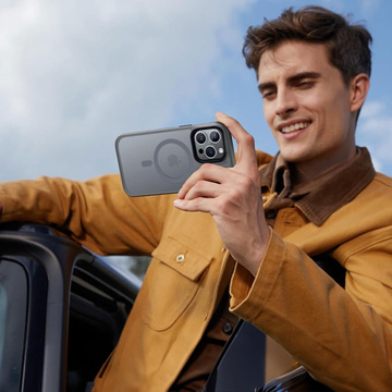 Etui do iPhone 15 Pro obudowa Mag Safe Case pokrowiec plecki na telefon MagMat matowe szare