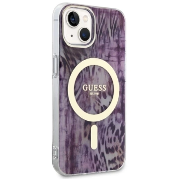 Etui Guess GUHMP14SHLEOPWP do iPhone 14 6.1" hardcase Leopard MagSafe