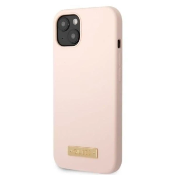 Etui Guess GUHMP13MSBPLP für Apple iPhone 13 6,1" różowy/pink Hard Case Silicone Logo Plate MagSafe