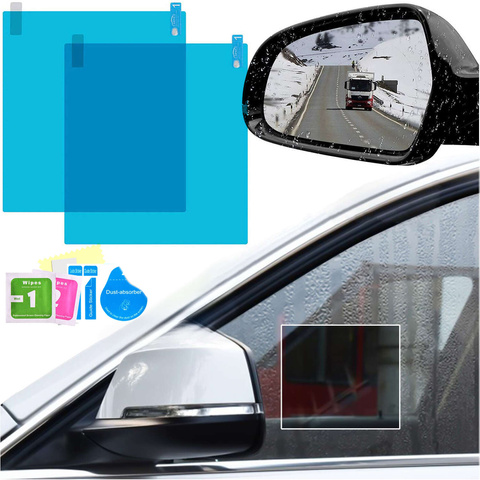 2x Folia hydrofobowa Nano naklejka na szybę lusterko lustro deszcz wodoodporna do auta samochodu łazienki 15x20cm