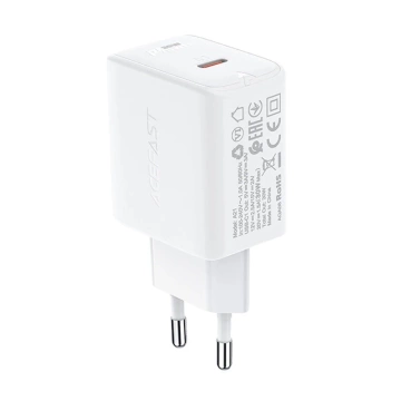 Ładowarka sieciowa biała Acefast GaN 30W USB-C PD QC 3.0 White