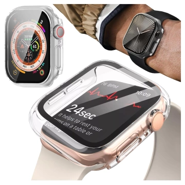 Alogy Protector Case 2-in-1 Schutzhülle mit Glas für Apple Watch 10 46mm Transparent
