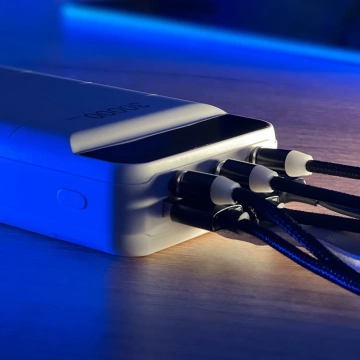 Dudao powerbank 30000 mAh 3x USB z lampką LED biały (K8s+ white)