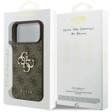 Etui Guess Hardcase 4G Big Metal Logo do iPhone 17 Pro Max, brązowe