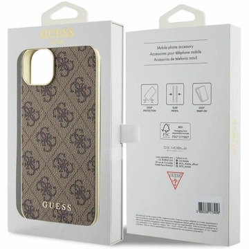 Etui Guess GUHCP15MGF4GBR für iPhone 15 Plus 6,7" Hardcase 4G Charms Collection braun/braun