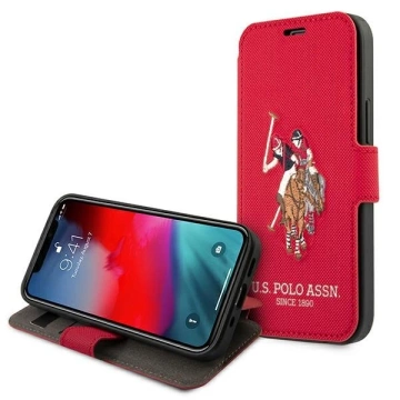 Etui na telefon US Polo Embroidery Collection book iPhone 12/12 Pro 6,1" czerwony/red