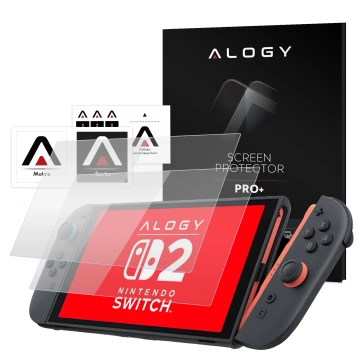 Pokrowiec Etui do Nintendo Switch 2 2025 Torba Ochronna Twarda EVA, Wodoodporna, Lekka, z Uchwytami i przegrodami akcesoria Alogy HardFoamBag™ – Czarna + 2X SZKŁO HARTOWANE
