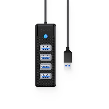Hub USB-A Orico PW4U-U3 4x USB-A 3.0 Czarny