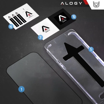 Szkło hartowane do Apple iPhone 16 Pro ochronne szkiełko na ekran 9H Alogy EasyShield™️ z ramką montażową