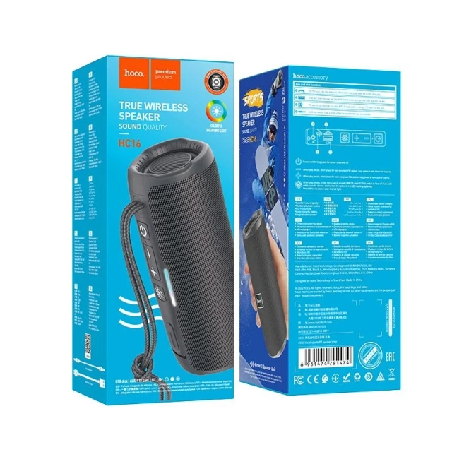 Głośnik bluetooth 2 x 5W 3h Hoco HC16 szary
