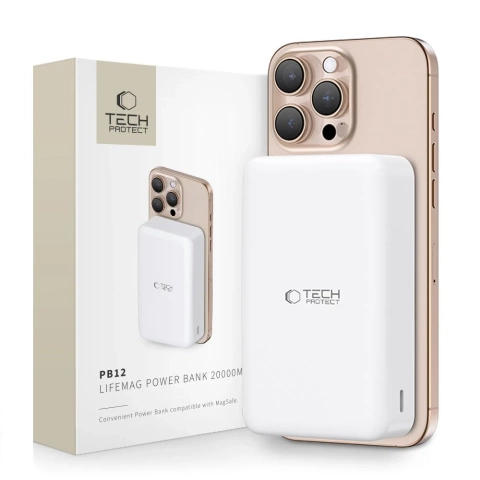 Powerbank Tech-Protect PB12 LifeMag 20000mAh MagSafe White 15W