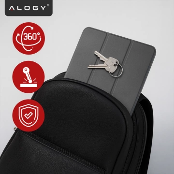 Etui do Lenovo IdeaTab Pro / Pro MT 12.7" TB-373, Ochronne z Klapką i Miejscem na Rysik, Składana Okładka Bumper, Alogy BookGuard™ – Szare