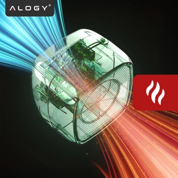 Grzejnik elektryczny mini Farelka 500W – termowentylator biurkowy do kontaktu, szybkie nagrzewanie, kompaktowy i energooszczędny – Alogy HeatPlug™ Biały