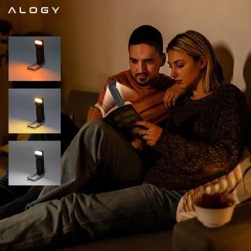 Lampka LED do czytania Alogy Clip Lamp Lampa z klipsem do książki ładowana Czarna