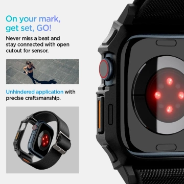 Hülle mit Armband für Apple Watch 10 (42 mm) Schwarz Spigen Lite Fit Pro
