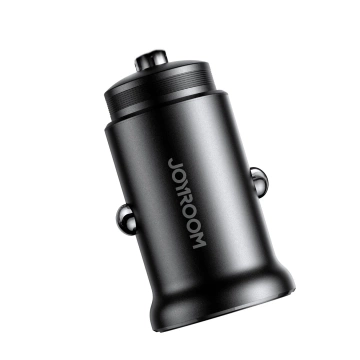 Metalowa ładowarka samochodowa Joyroom JR-CCN06 30 W, 2× USB-C – czarna