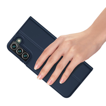 Etui ochronne z klapką Dux Ducis Skin Pro skórzane do Samsung Galaxy S22 Plus Granatowe