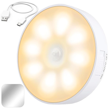 2x Lampe LED Bewegungsmelder Dämmerung Nachtlampe Alogy Sensor Light Kabellose Möbelbeleuchtung Warmes Licht 3000k