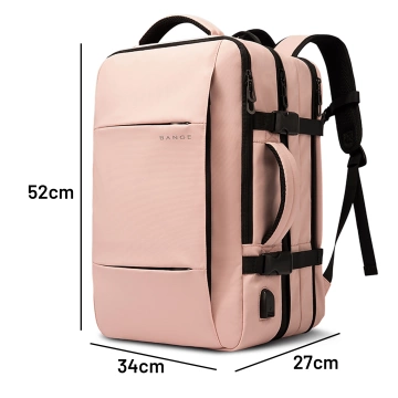 Reiserucksack Bange BackPack Business erweiterbarer Rucksack Geräumige Tasche für 17,3-Zoll-Laptop mit USB-Anschluss Schwarz