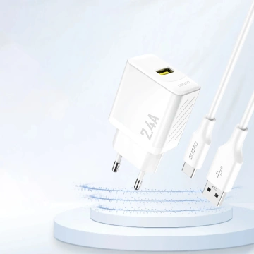 Ładowarka sieciowa Dudao A23 2.4A USB-A | Szybkie ładowanie | Biała