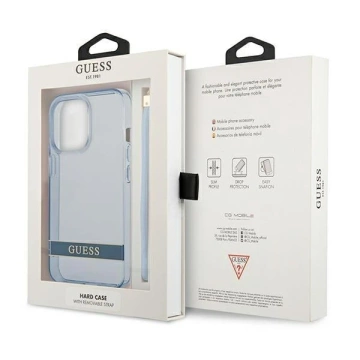 Etui Guess GUHCP13LHTSGSB für Apple iPhone 13 Pro / 13 6,1" niebieski/blue Hardcase Translucent Stap