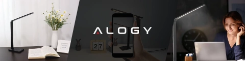 Alogy LED-Schreibtischlampe mit USB-Ladeanschluss, faltbar, Schwarz