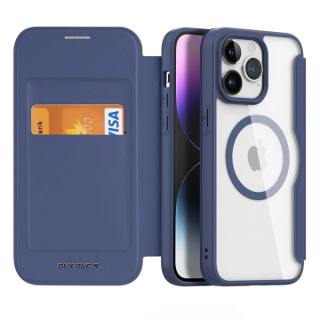 DUX DUCIS Skin X Pro - futerał z klapką kompatybilny z MagSafe do Apple iPhone 15 Pro Max niebieski