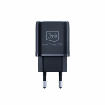 Ładowarka sieciowa 3mk HyperCharger 20W 1xUSB-C + 1xUSB-A  PD/QC Czarny