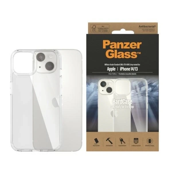 "Etui PanzerGlass HardCase für iPhone 14 6,1\" Antibakteriell Militärqualität transparent 0401"