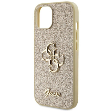 Original GUESS Hardcase GUHCP15SHG4SGD Hülle für iPhone 15 (Fixed Glitter Big 4G / Gold)