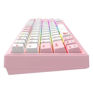 Havit KB874L RGB Mechanische Gaming-Tastatur, 67 Tasten, Pink/Weiß