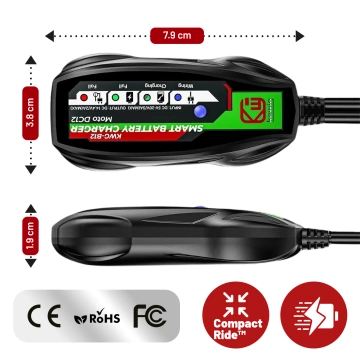 Ładowarka do Akumulatorów Motocyklowych Kewig B12 – Prostownik Mini z Podłączeniem do Akumulatora, USB-C z Gniazdka lub Powerbanku, Inteligentna z Zabezpieczeniami