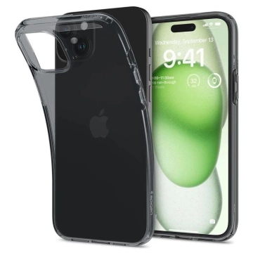 Spigen Crystal Flex Hülle für Apple iPhone 15 Plus – grau und transparent
